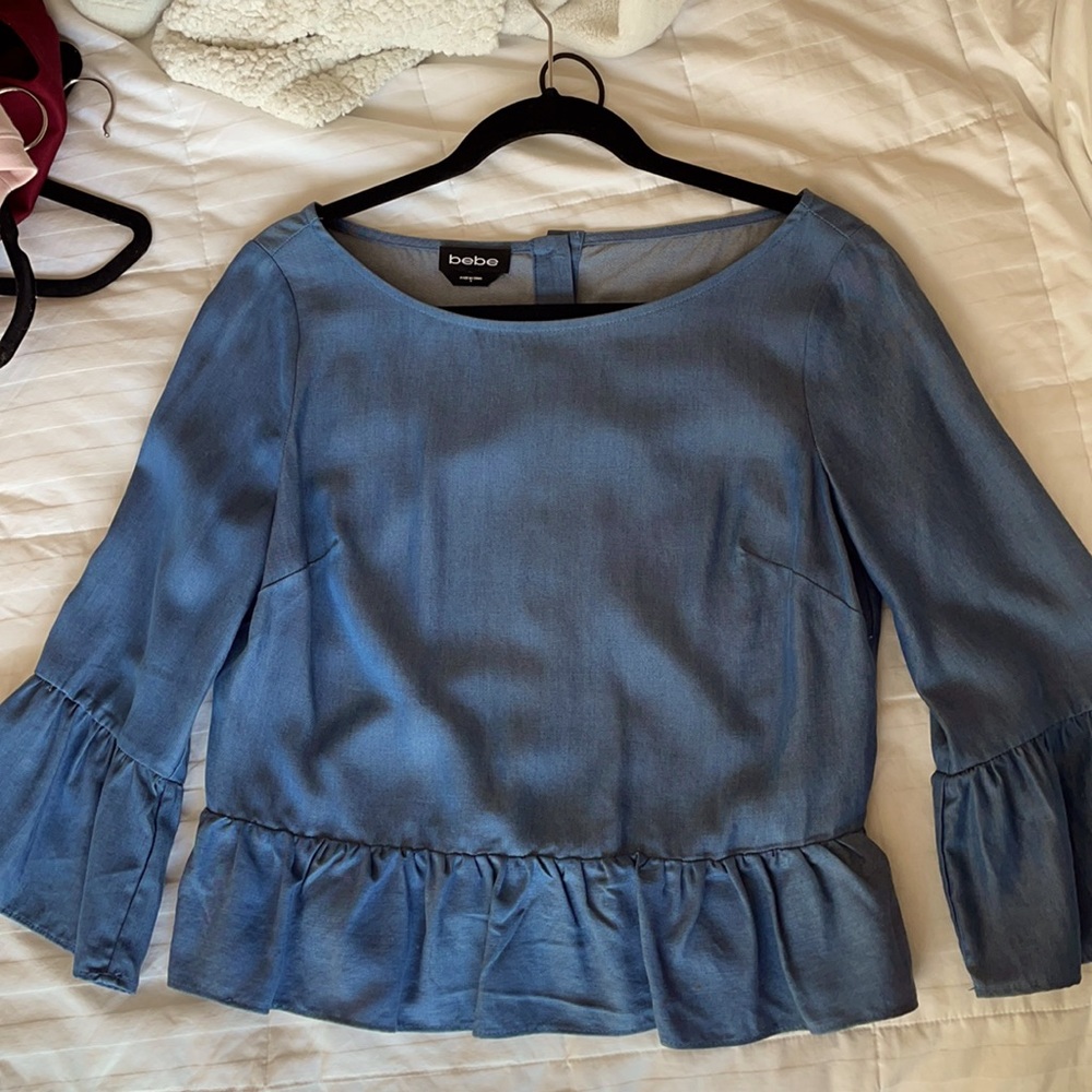 BEBE blue blouse